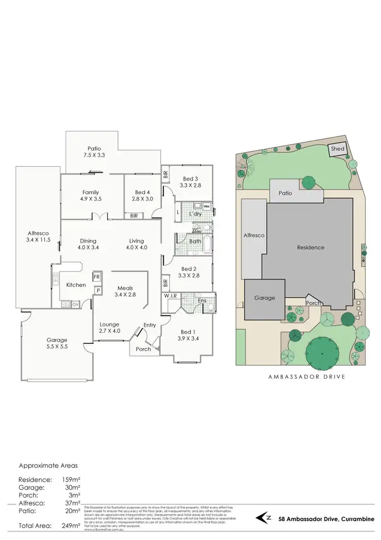 Floorplan of Homely house listing, 58 Ambassador Drive, Currambine WA 6028