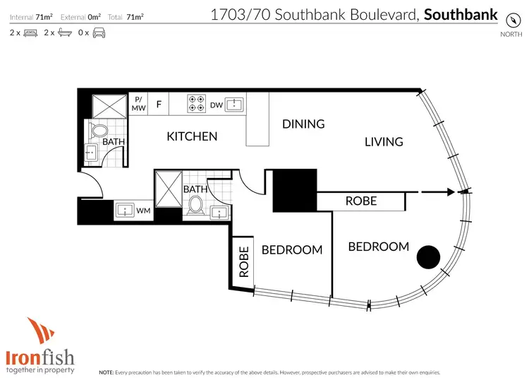 Floorplan of Homely apartment listing, 1703/70 Southbank Boulevard, Southbank VIC 3006