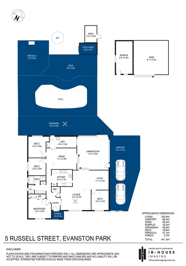 Floorplan of Homely house listing, 5 Russell Street, Evanston Park SA 5116