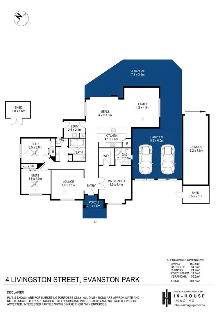 Floorplan of Homely house listing, 4 Livingston Street, Evanston Gardens SA 5116