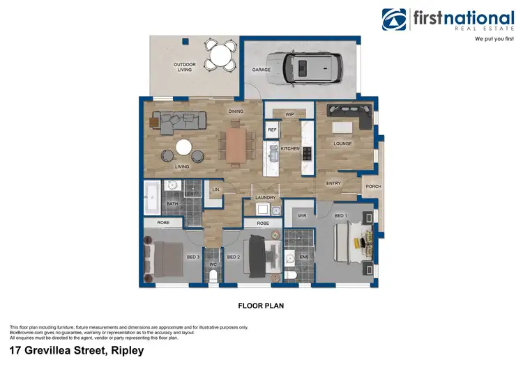 Floorplan of Homely semi-detached listing, 17 Grevillea Street, Ripley QLD 4306