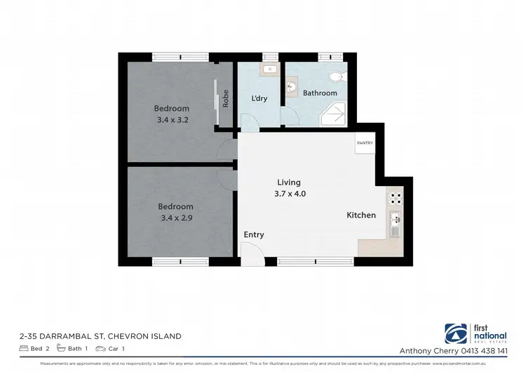 Floorplan of Homely unit listing, 2/35 Darrambal Street, Chevron Island QLD 4217