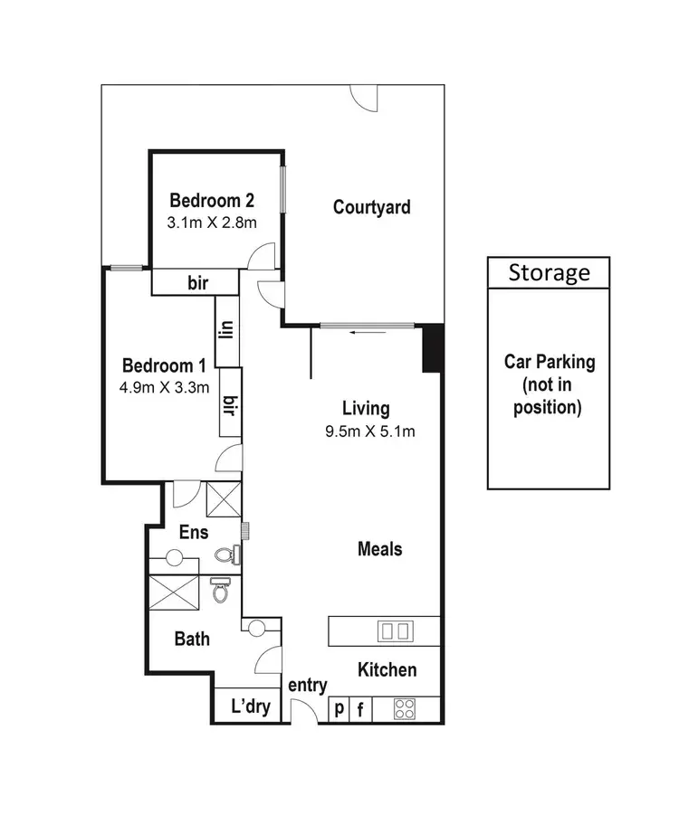 Floorplan of Homely apartment listing, G1/533-535 Mount Alexander Road, Moonee Ponds VIC 3039