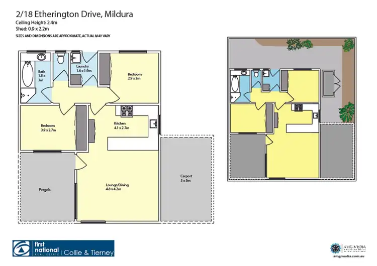 Floorplan of Homely unit listing, 2/18 Etherington Drive, Mildura VIC 3500