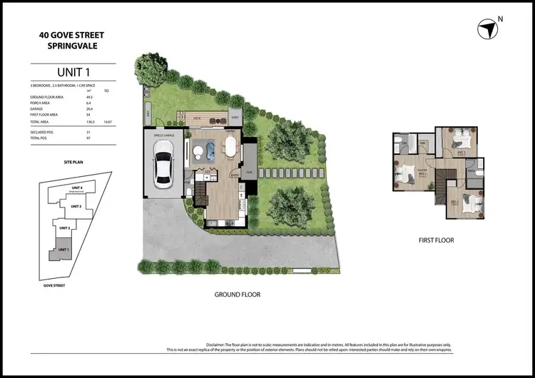 Floorplan of Homely townhouse listing, 1/40 Gove Street, Springvale VIC 3171
