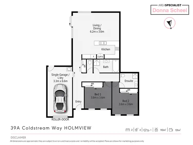 Floorplan of Homely semi-detached listing, 39A Coldstream Way, Holmview QLD 4207