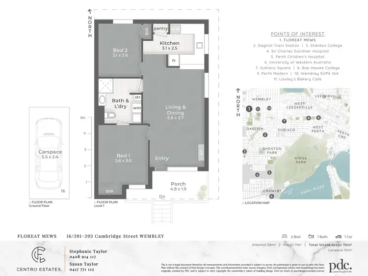 Floorplan of Homely unit listing, 16/391-393 Cambridge Street, Wembley WA 6014