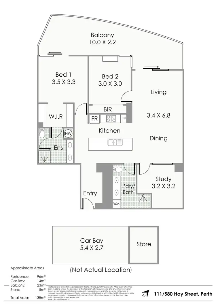 Floorplan of Homely apartment listing, 111/580 Hay Street, Perth WA 6000