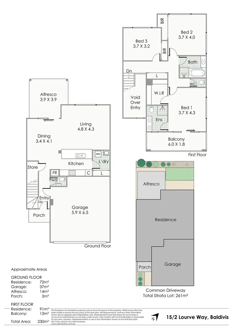 Floorplan of Homely townhouse listing, 15/2 Louvre Way, Baldivis WA 6171