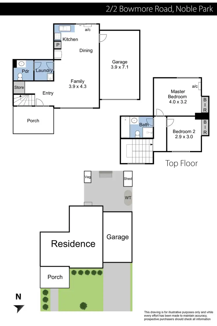 Floorplan of Homely townhouse listing, 2/2 Bowmore Road, Noble Park VIC 3174