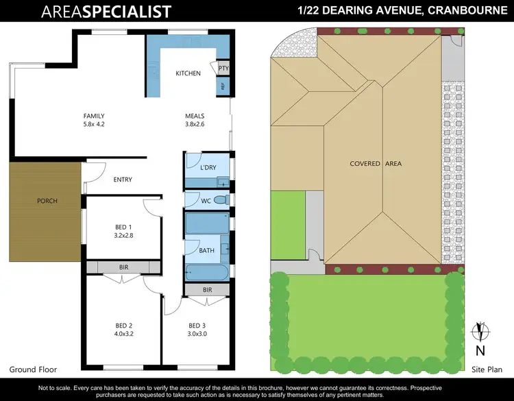 Floorplan of Homely unit listing, 1/22 Dearing Avenue, Cranbourne VIC 3977