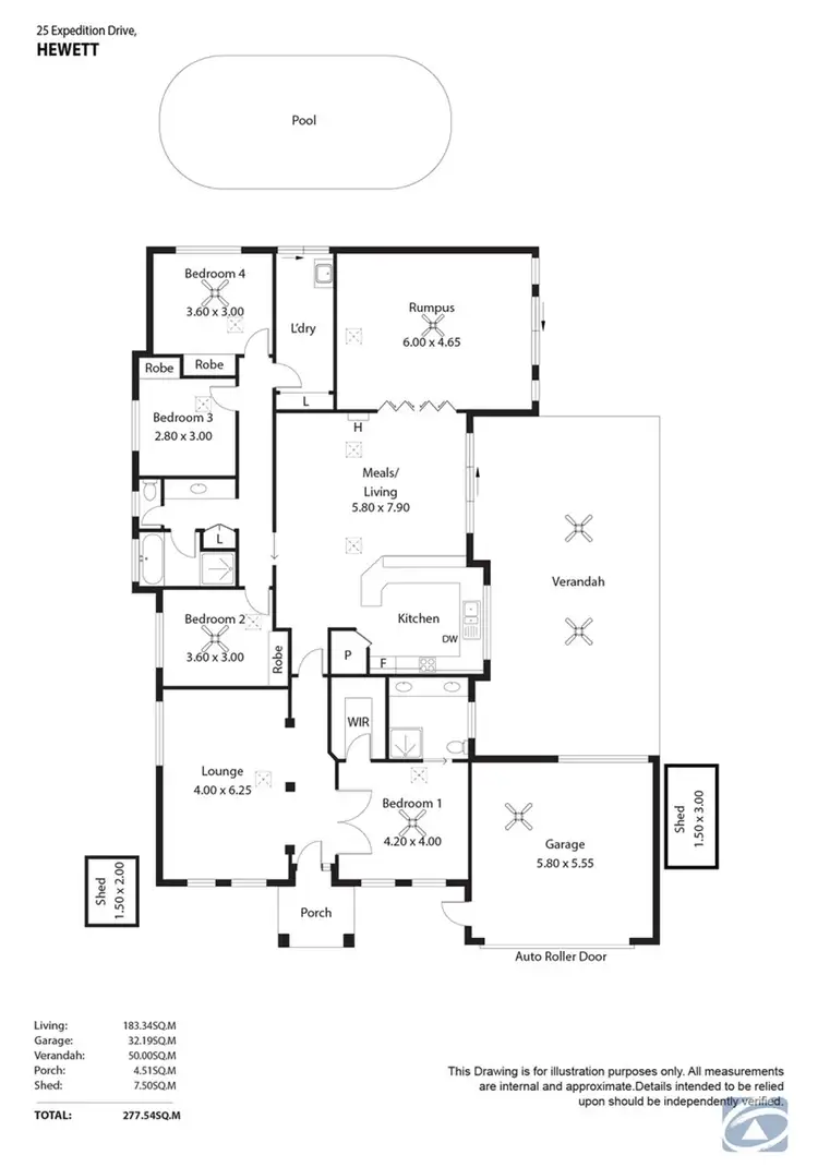 Floorplan of Homely house listing, 25 Expedition Drive, Hewett SA 5118