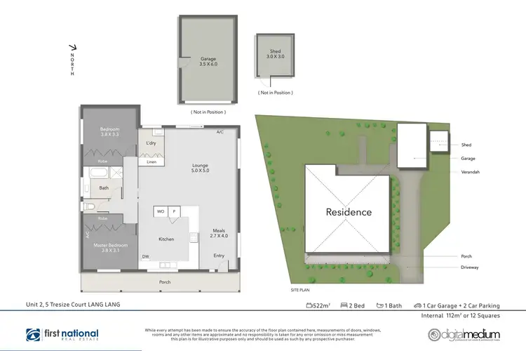 Floorplan of Homely unit listing, 2/5 Tresize Court, Lang Lang VIC 3984
