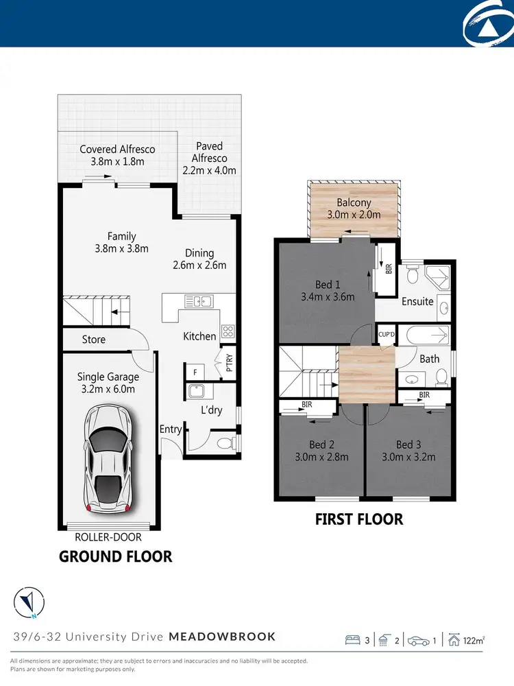 Floorplan of Homely townhouse listing, 39/2-8 Meadowbrook Drive, Meadowbrook QLD 4131