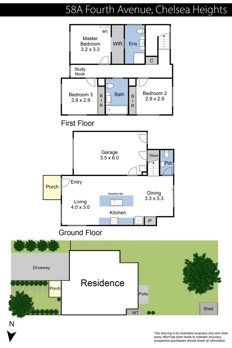 Floorplan of Homely townhouse listing, 58A Fourth Avenue, Chelsea Heights VIC 3196