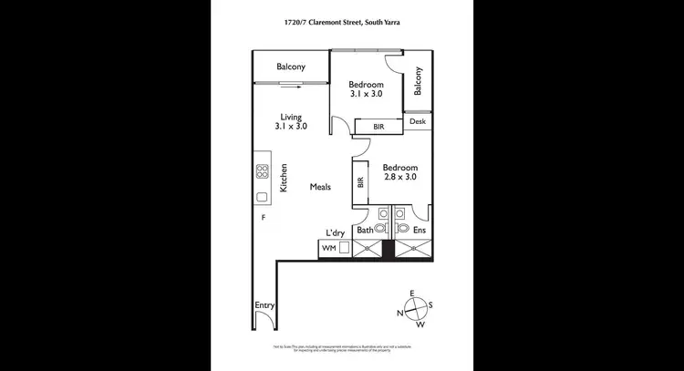 Floorplan of Homely apartment listing, 1720/7 Claremont Street, South Yarra VIC 3141