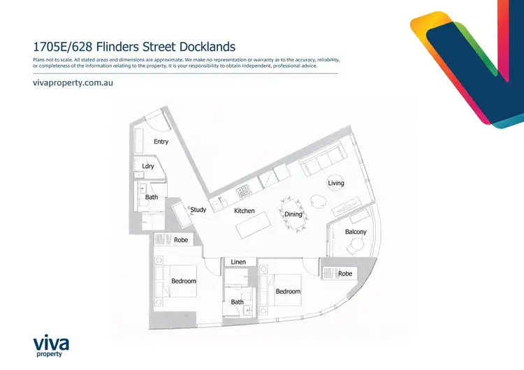 Floorplan of Homely apartment listing, 1705/628 Flinders Street, Docklands VIC 3008