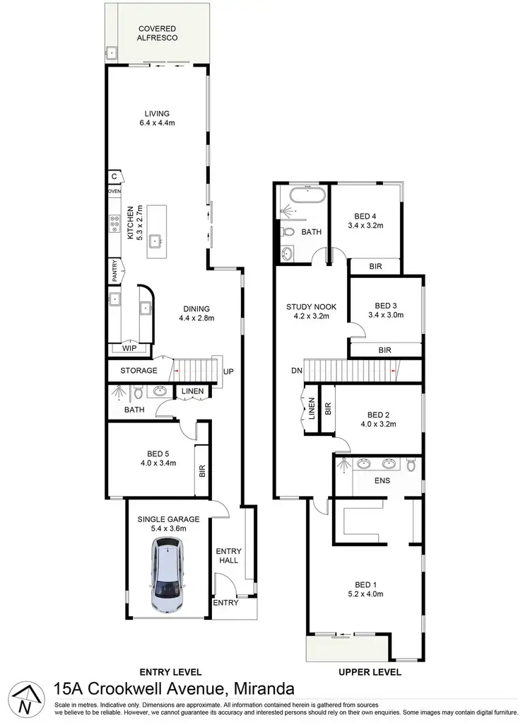 Floorplan of Homely semi-detached listing, 15a Crookwell Avenue, Miranda NSW 2228