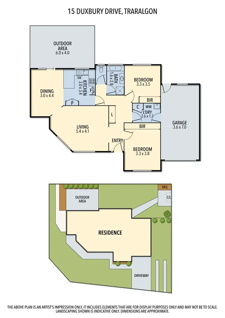 Floorplan of Homely townhouse listing, 15 Duxbury Drive, Traralgon VIC 3844