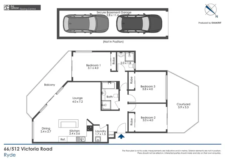 Floorplan of Homely apartment listing, 66/512 Victoria Road, Ryde NSW 2112