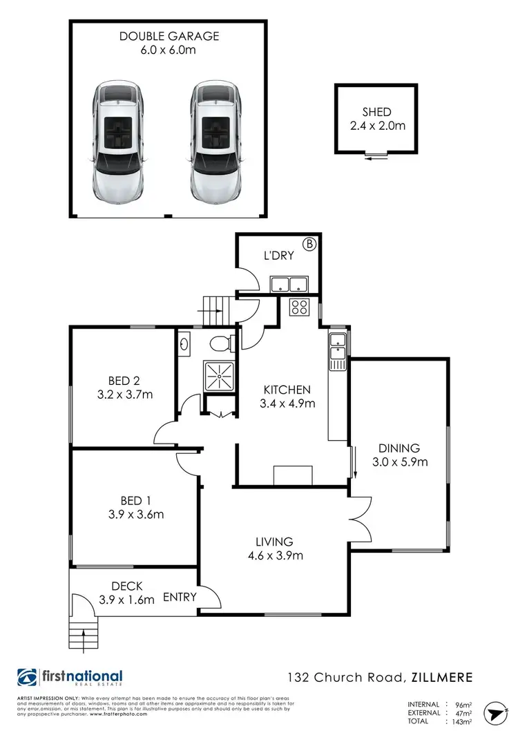 Floorplan of Homely house listing, 132 Church Road, Zillmere QLD 4034