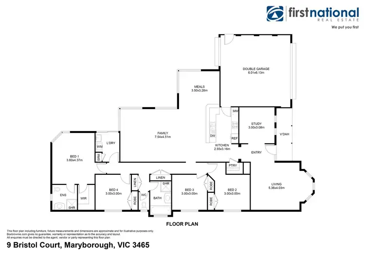 Floorplan of Homely house listing, 9 Bristol Court, Maryborough VIC 3465