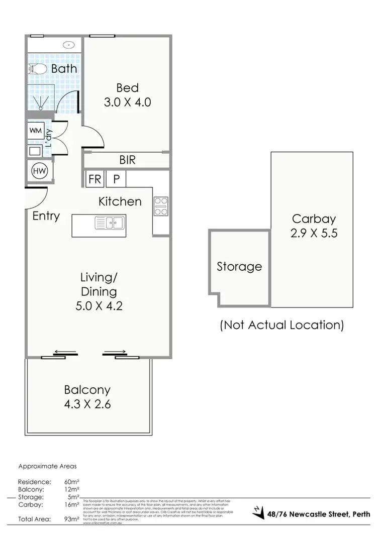 Floorplan of Homely apartment listing, 48/76 Newcastle Street, Perth WA 6000