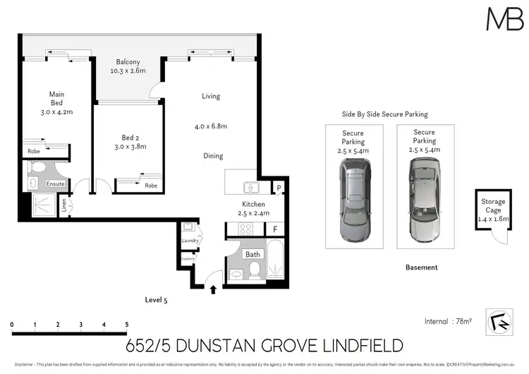 Floorplan of Homely unit listing, 652/5 Dunstan Grove, Lindfield NSW 2070