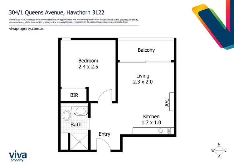 Floorplan of Homely apartment listing, 304/1-5 Queens Avenue, Hawthorn VIC 3122