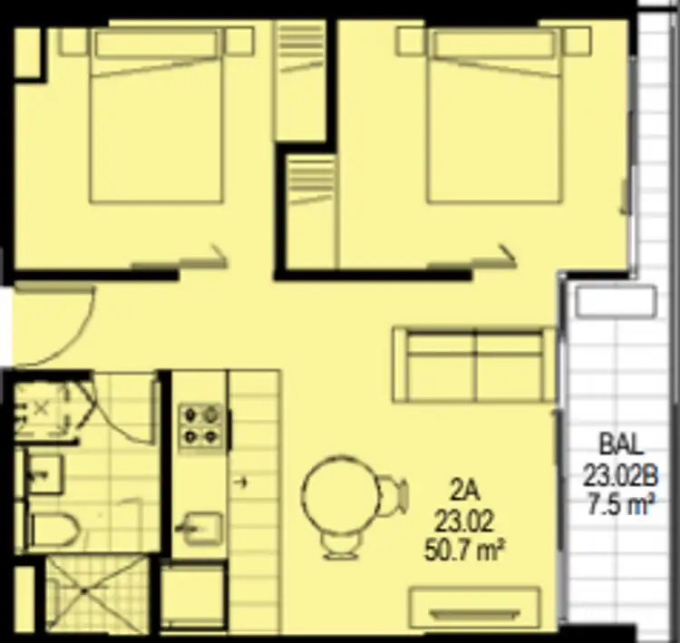Floorplan of Homely apartment listing, 2402/80 A'beckett Street, Melbourne VIC 3000