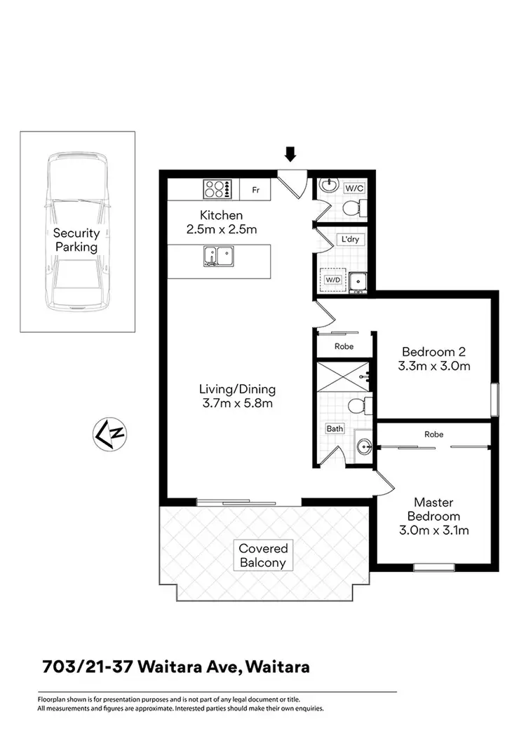 Floorplan of Homely apartment listing, 703/21-37 Waitara Avenue, Waitara NSW 2077
