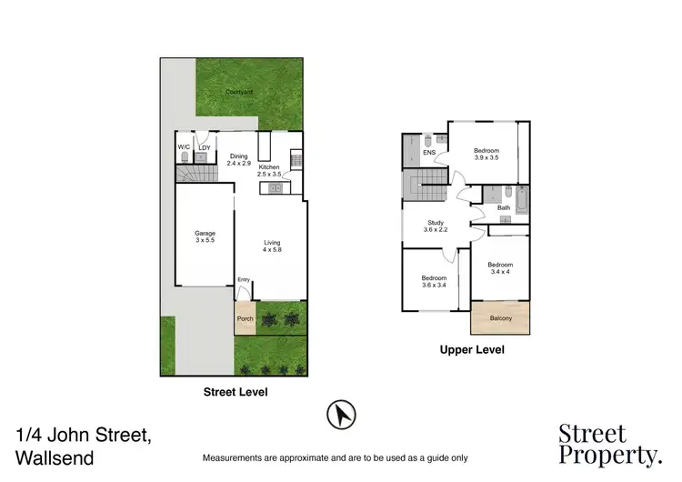 Floorplan of Homely townhouse listing, 1/4 John Street, Wallsend NSW 2287