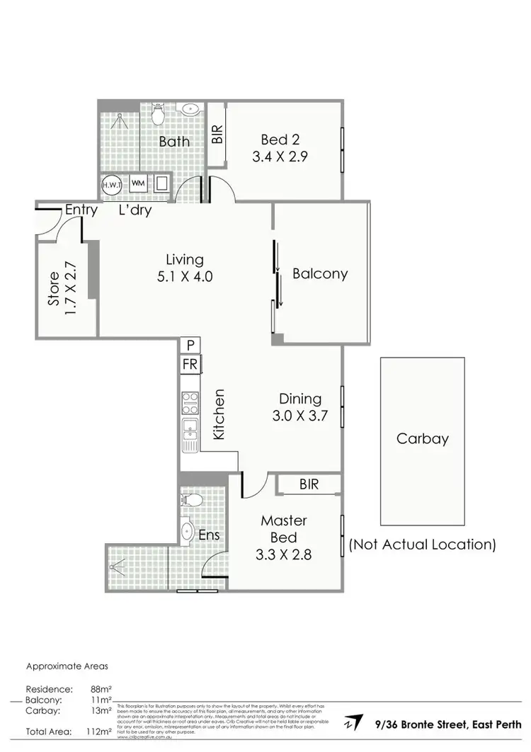 Floorplan of Homely apartment listing, 9/36 Bronte Street, East Perth WA 6004