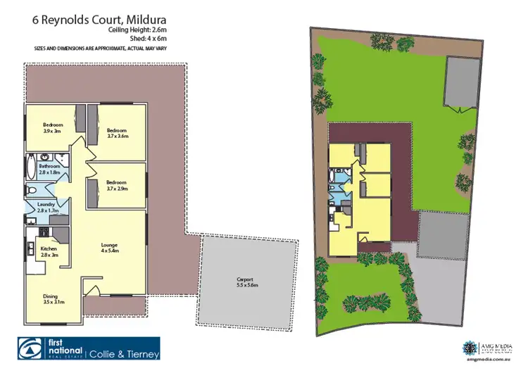 Floorplan of Homely house listing, 6 Reynolds Court, Mildura VIC 3500