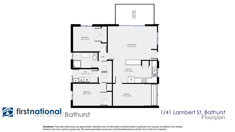 Floorplan of Homely unit listing, 1/41 Lambert Street, Bathurst NSW 2795