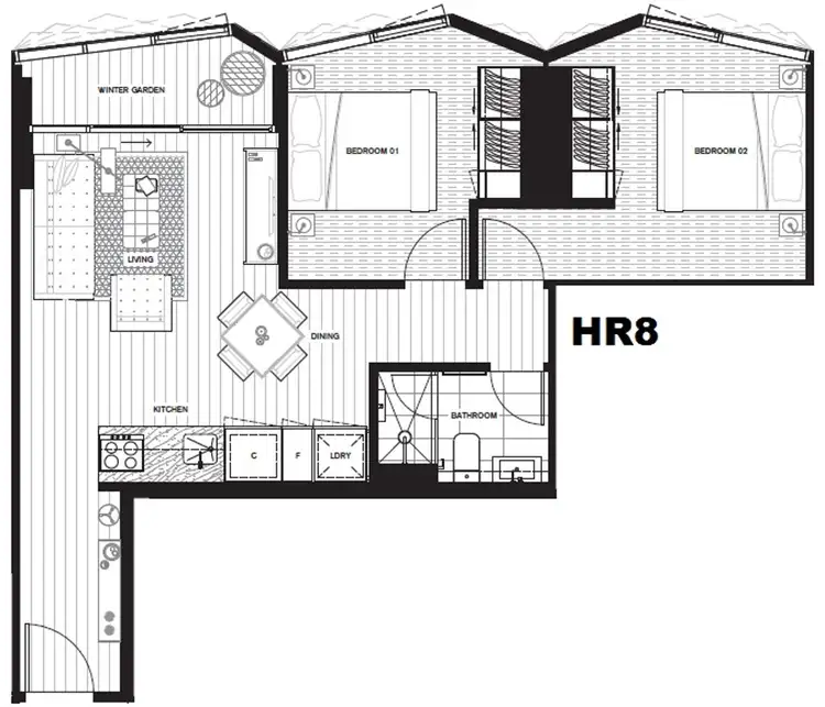 Floorplan of Homely apartment listing, 2010/442 Elizabeth Street, Melbourne VIC 3000