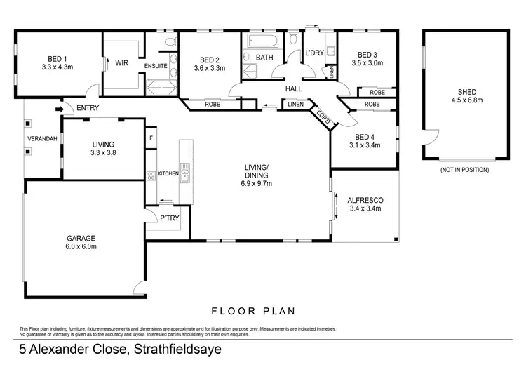 Floorplan of Homely house listing, 5 Alexander Close, Strathfieldsaye VIC 3551