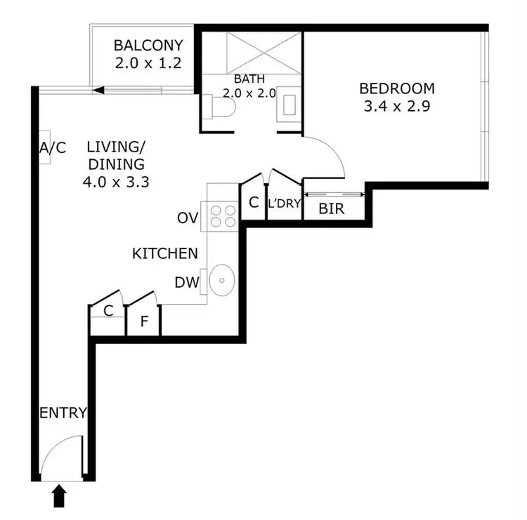 Floorplan of Homely apartment listing, 1007/33 Mackenzie Street, Melbourne VIC 3000