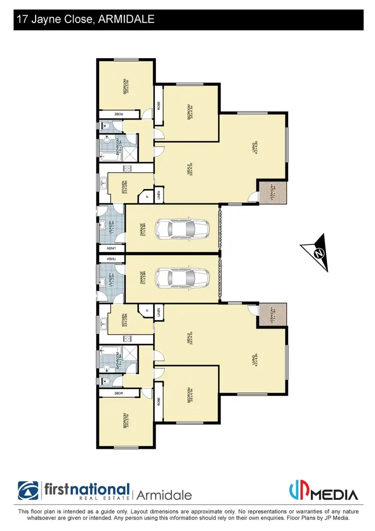 Floorplan of Homely semi-detached listing, 1 & 2/17 Jayne Close, Armidale NSW 2350