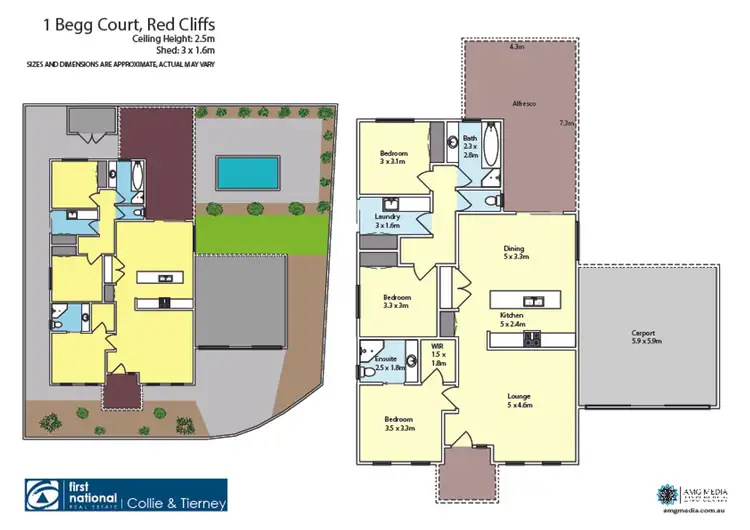 Floorplan of Homely house listing, 1 Begg Court, Red Cliffs VIC 3496