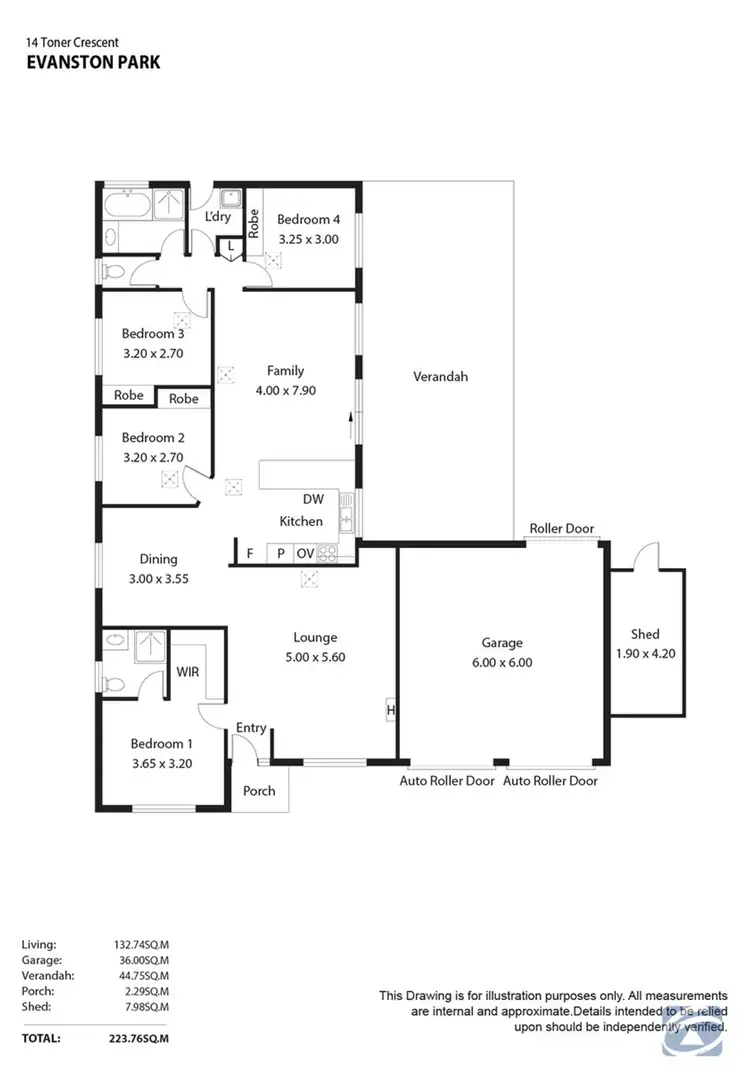 Floorplan of Homely house listing, 14 Toner Crescent, Evanston Park SA 5116