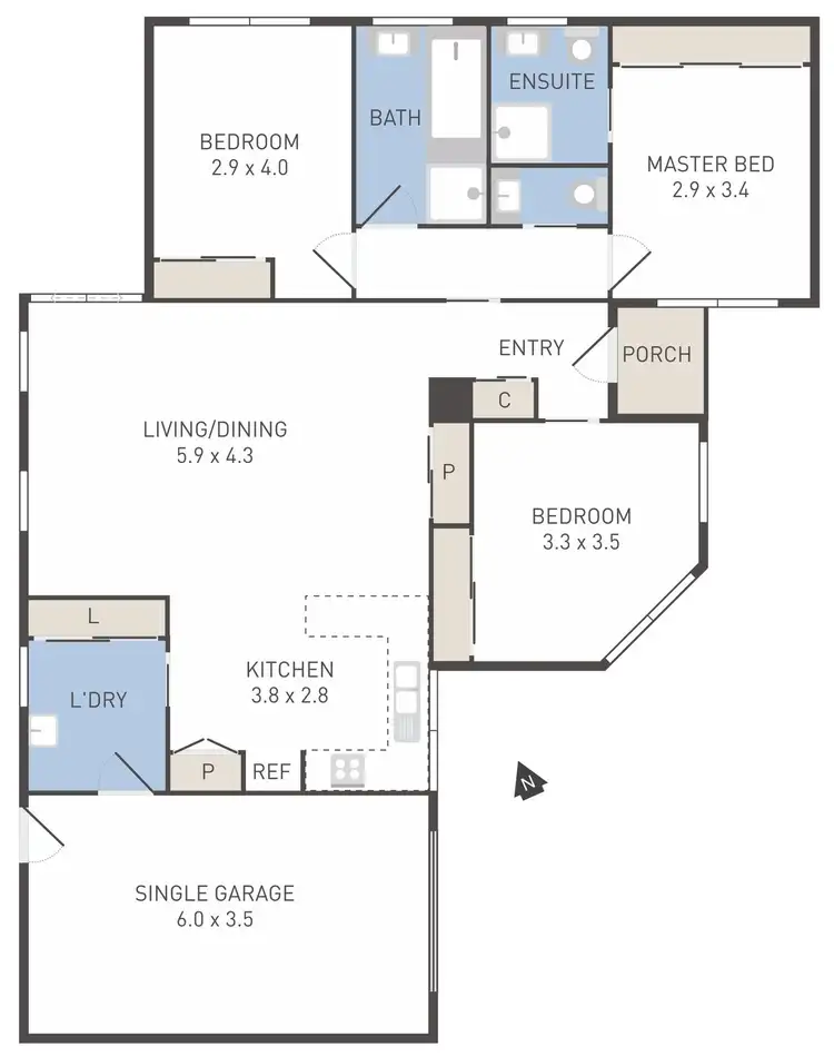 Floorplan of Homely unit listing, 2/4 Anne Street, Werribee VIC 3030