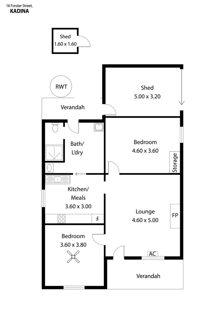 Floorplan of Homely house listing, 16 Forster Street, Kadina SA 5554