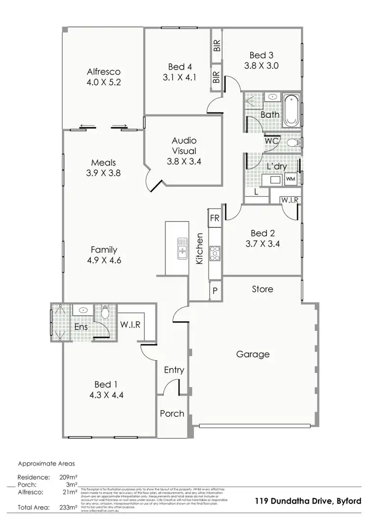 Floorplan of Homely house listing, 119 Dundatha Drive, Byford WA 6122