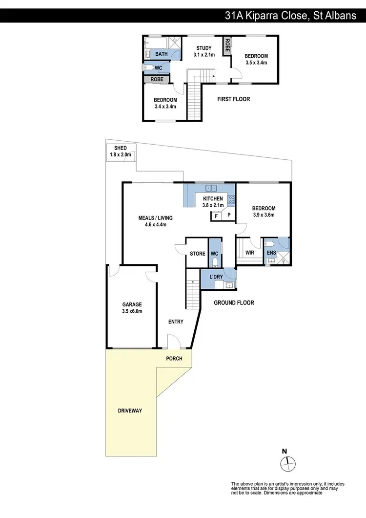 Floorplan of Homely townhouse listing, 31A Kiparra Close, St Albans VIC 3021