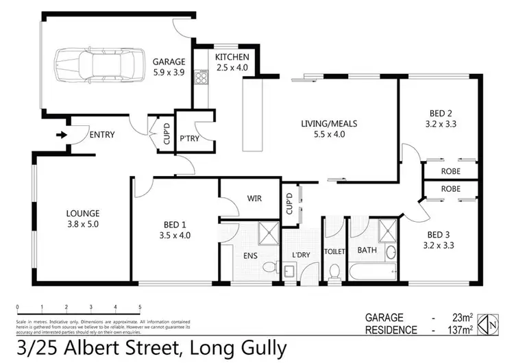 Floorplan of Homely unit listing, 3/25 Albert Street, Long Gully VIC 3550