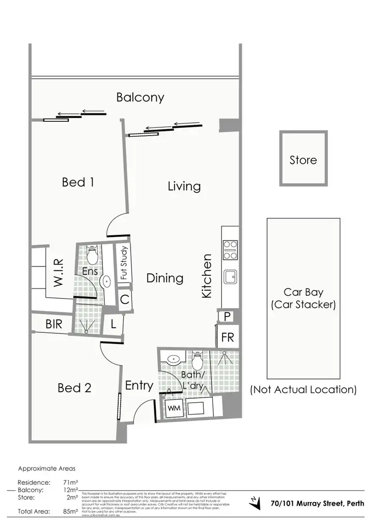 Floorplan of Homely apartment listing, 70/101 Murray Street, Perth WA 6000