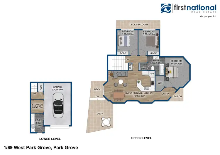 Floorplan of Homely unit listing, 1/69 West Park Grove, Park Grove TAS 7320