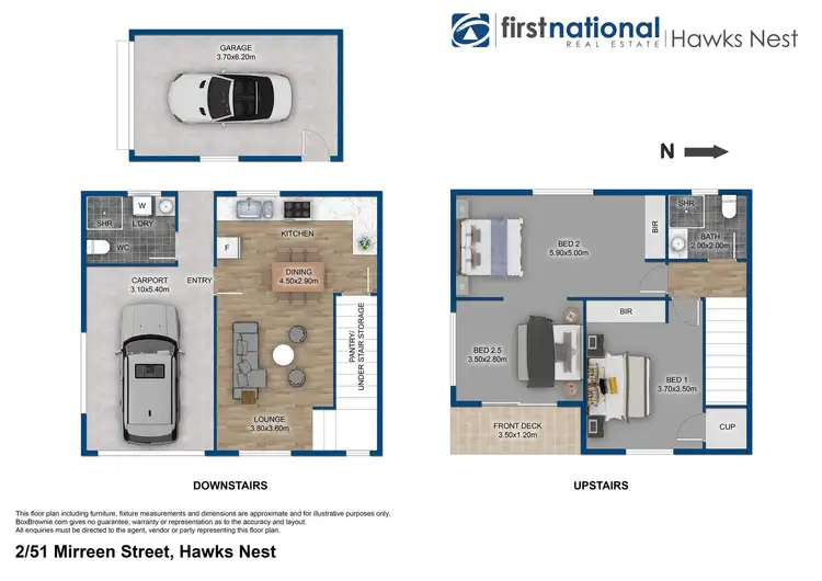 Floorplan of Homely semi-detached listing, 2/51 Mirreen Street, Hawks Nest NSW 2324