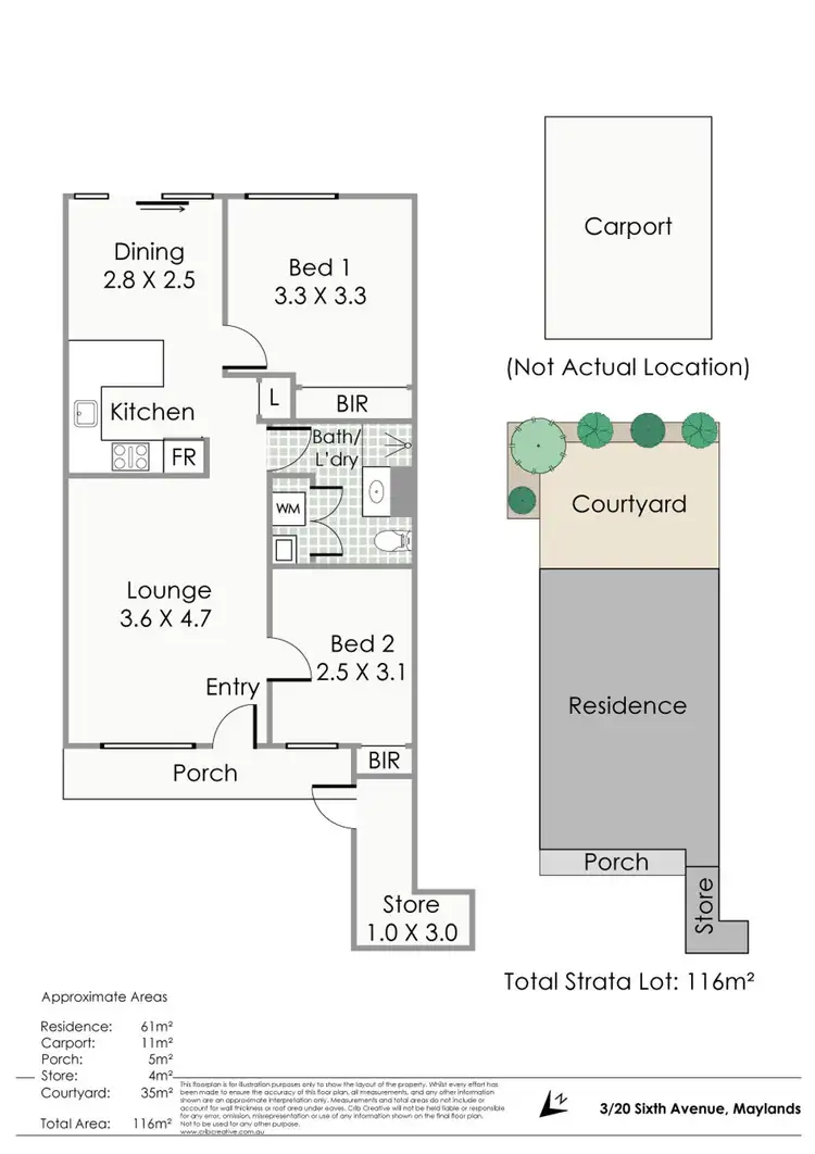 Floorplan of Homely unit listing, 3/20 Sixth Avenue, Maylands WA 6051